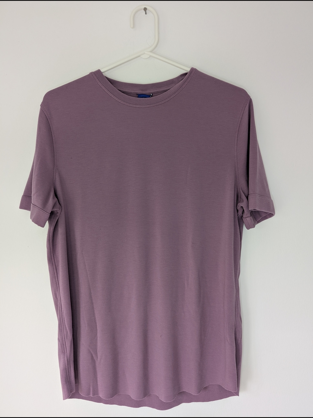 Kit and Ace Men's T-shirt Crew Neck Wool Blend Mauve Sz M Women's Boyfriend Fit